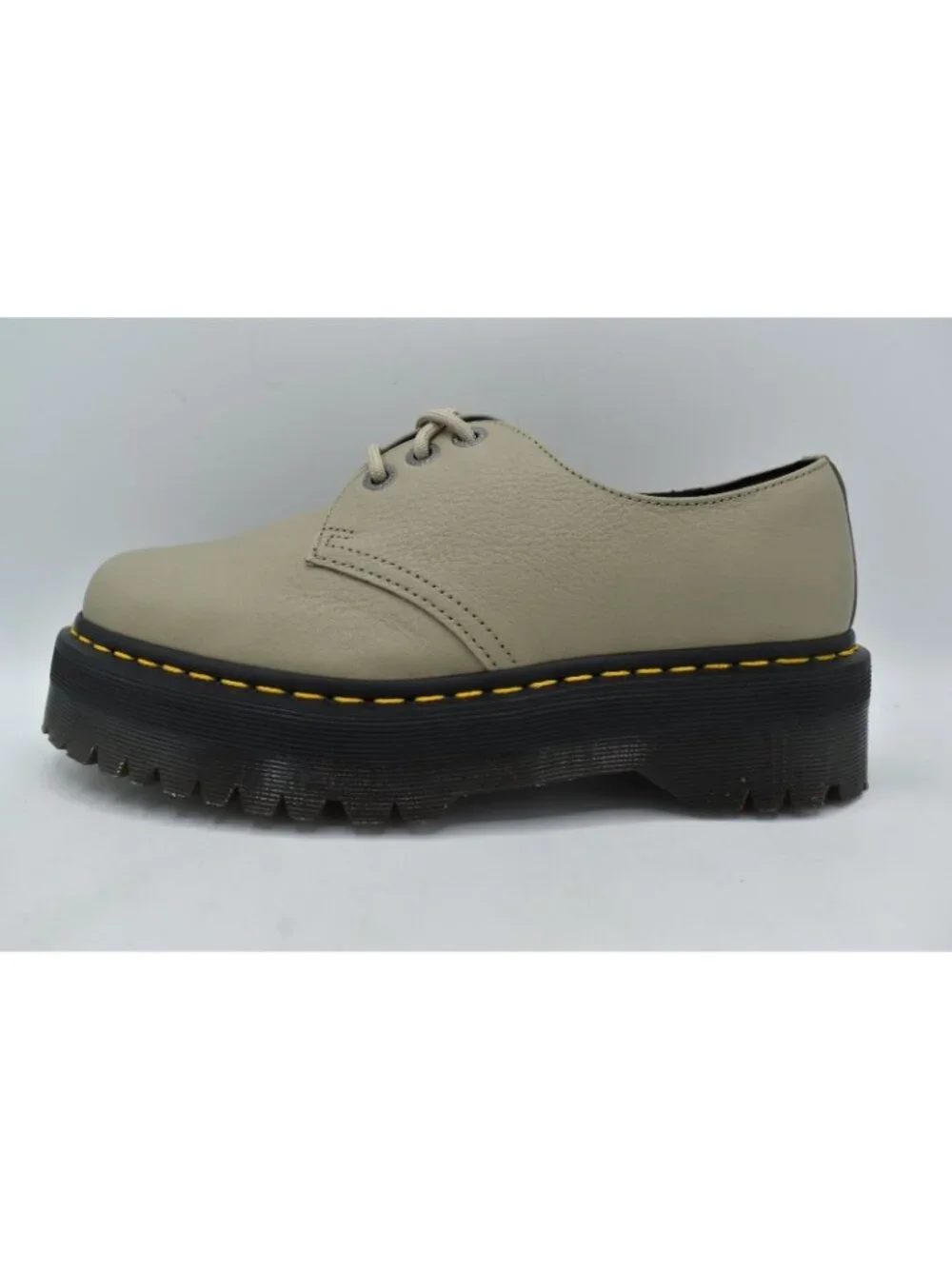 Dr Martens 1461 Womens Size 10 Quad II Platform‎ Stone Pisa Leather Derby Shoes